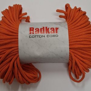 Sznurek bawełniany z rdzeniem 5mm - Pomarańczowy - 100 m