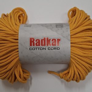 Sznurek bawełniany z rdzeniem 5mm - Żółty - 100 m