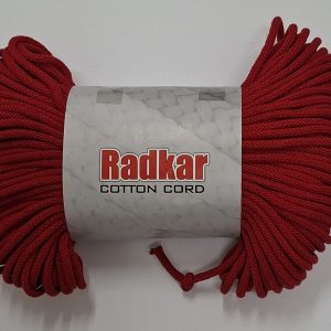 Sznurek bawełniany z rdzeniem 5mm - Czerwony - 100 m