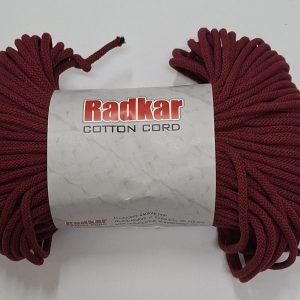 Sznurek bawełniany z rdzeniem 5mm - Bordowy - 100 m