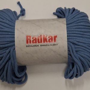 Sznurek bawełniany z rdzeniem 5mm - Niebieski - 100 m