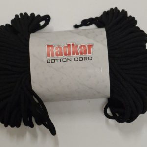 Sznurek bawełniany z rdzeniem 5mm - Czarny - 100 m