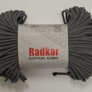 Sznurek bawełniany z rdzeniem 5mm - Stalowy - 100 m