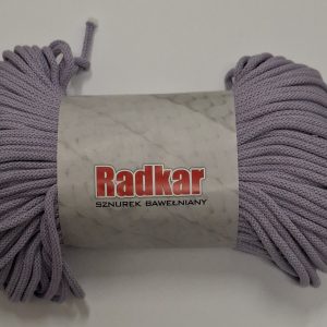 Sznurek bawełniany z rdzeniem 5mm - Wrzosowy - 100 m