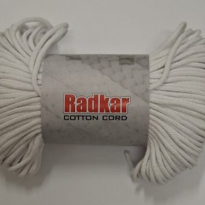 Sznurek bawełniany z rdzeniem 5mm - Biały - 100 m